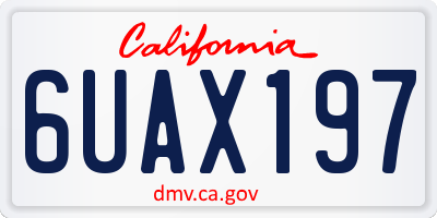 CA license plate 6UAX197
