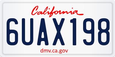 CA license plate 6UAX198