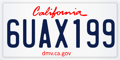 CA license plate 6UAX199