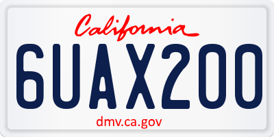 CA license plate 6UAX200