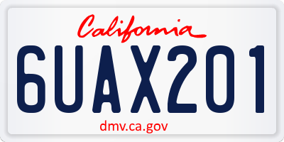 CA license plate 6UAX201