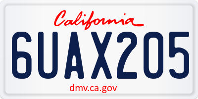 CA license plate 6UAX205