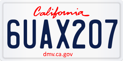 CA license plate 6UAX207