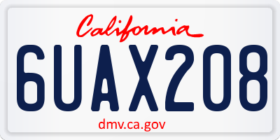 CA license plate 6UAX208