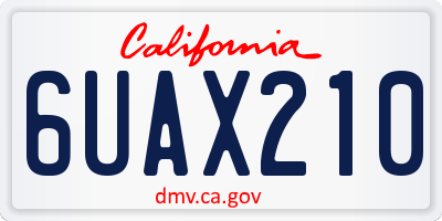 CA license plate 6UAX210