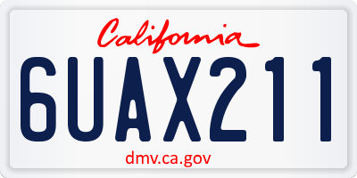 CA license plate 6UAX211
