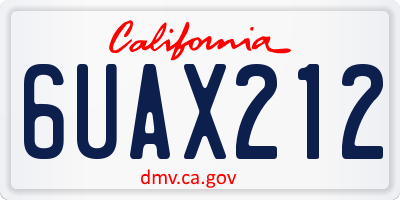 CA license plate 6UAX212