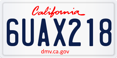 CA license plate 6UAX218