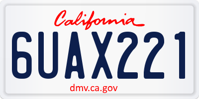 CA license plate 6UAX221
