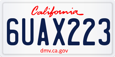 CA license plate 6UAX223