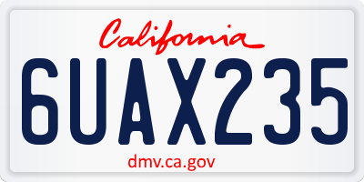 CA license plate 6UAX235