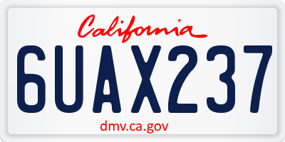 CA license plate 6UAX237