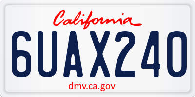 CA license plate 6UAX240