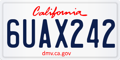 CA license plate 6UAX242