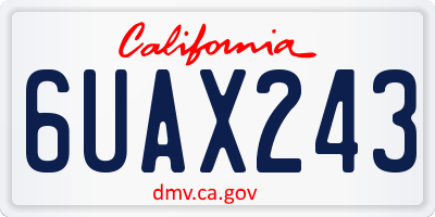 CA license plate 6UAX243