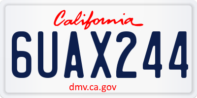 CA license plate 6UAX244