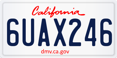 CA license plate 6UAX246