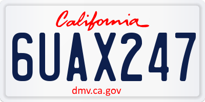 CA license plate 6UAX247