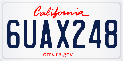CA license plate 6UAX248