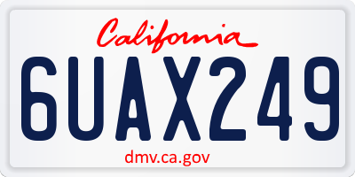 CA license plate 6UAX249