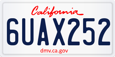 CA license plate 6UAX252