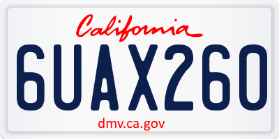 CA license plate 6UAX260