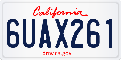 CA license plate 6UAX261