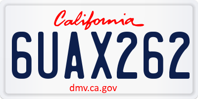 CA license plate 6UAX262