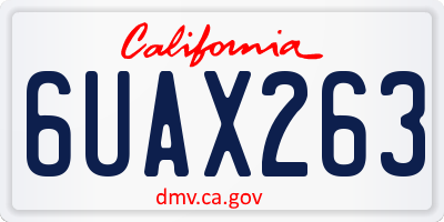 CA license plate 6UAX263