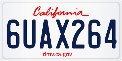 CA license plate 6UAX264