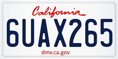 CA license plate 6UAX265