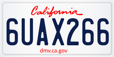 CA license plate 6UAX266