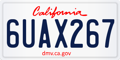 CA license plate 6UAX267