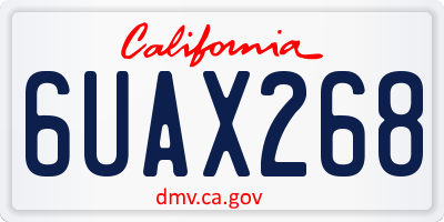 CA license plate 6UAX268