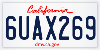 CA license plate 6UAX269