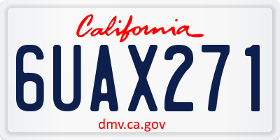 CA license plate 6UAX271
