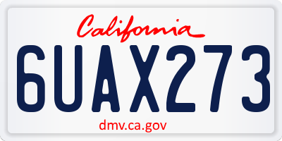 CA license plate 6UAX273