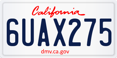 CA license plate 6UAX275