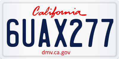 CA license plate 6UAX277