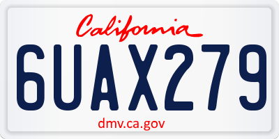 CA license plate 6UAX279