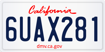CA license plate 6UAX281