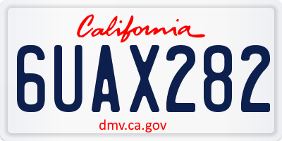 CA license plate 6UAX282