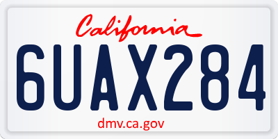 CA license plate 6UAX284
