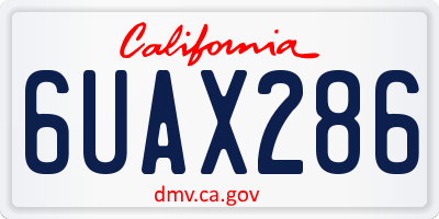 CA license plate 6UAX286