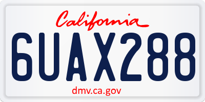 CA license plate 6UAX288