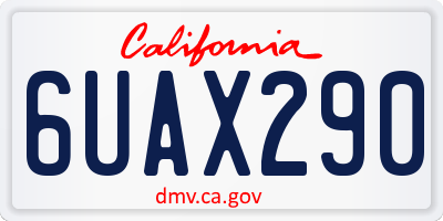 CA license plate 6UAX290
