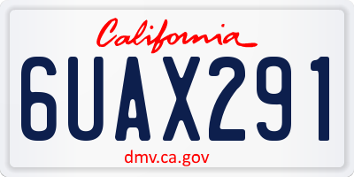 CA license plate 6UAX291
