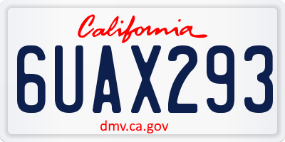 CA license plate 6UAX293