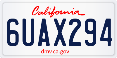 CA license plate 6UAX294