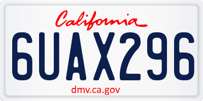 CA license plate 6UAX296